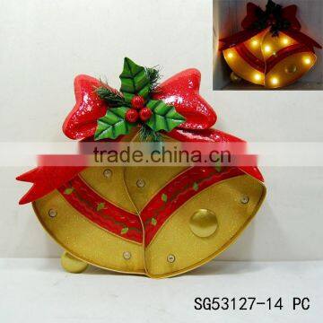 metal jingle bell shaped christmas ornaments with led light