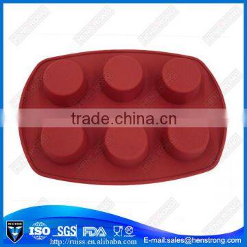 Safety And Economic 6 Holes Round Shape Silicone Moulds for Candle