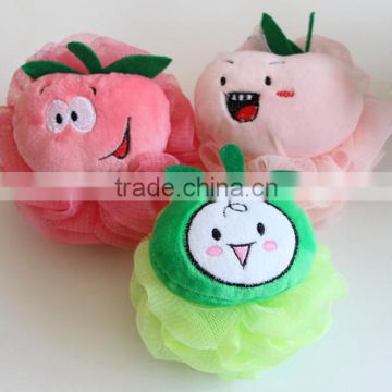 bath ball with flannelette fruit