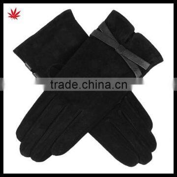 new style fashion suede leather glove for lady