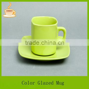 cheap ceramic mug ceramic cup coffee cup/ceramic color mug with saucer LJ-3005