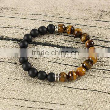 BRP1266 Tiger eye and matte onyx beads elastic bracelet,gemstone bracelet                        
                                                Quality Choice