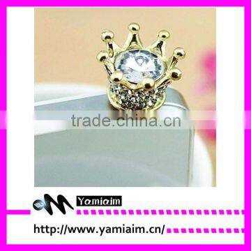 rhinestone crown dust plug for mobile