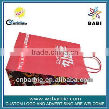 Full printing red color kraft paper bags wholesale