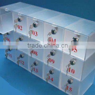 high quality large frosted white acrylic drawers storage cabinet with lock