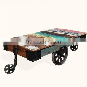 Indian Cart Coffee Table , Industrial Coffee Table , Unique Coffee Table