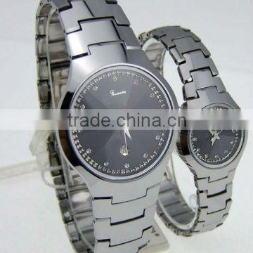 High quality black tungsten carbide watch