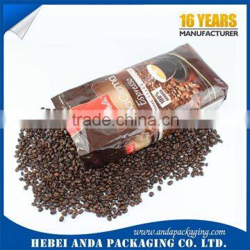 12oz/36oz coffee standing up bag, foil coffee bean bag with valve packaging