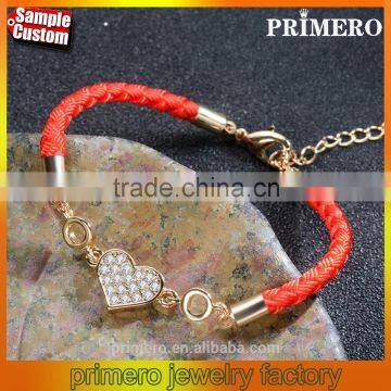 Fashion Red String Bracelet Love Heart Charm Red Rope Bracelet Jewelry