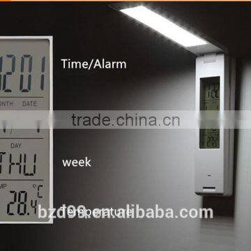 Fashionable USB Port Recgargeable Flexible Folding LED Table Lamp With Calendar Timer Temprature and Alarm Clock Functions photo-3