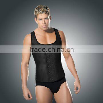 Plus Size Mens latex Vest Latex Waist Trainer Shaper Corset For Men