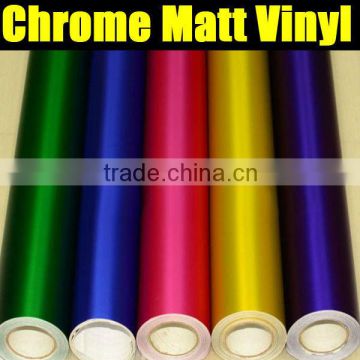 Matt chrome car body color changing vinyl sticker, matt chrome car wrap vinyl film 1.52*20m