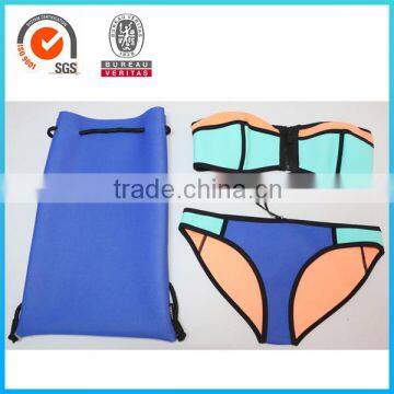 Hot sale lathest Neoprene padded swimwear sexy girls bikini with backpack                        
                                                                                Supplier's Choice