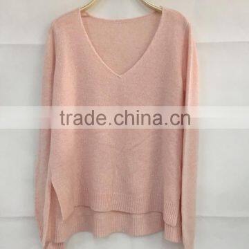 100% cashmere sweater women V neck long sleeve pullover very soft