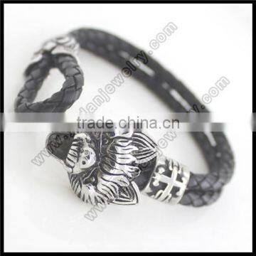 Men North Skull Bio Magnetic Leather Bracelet Quality Choice photo-2