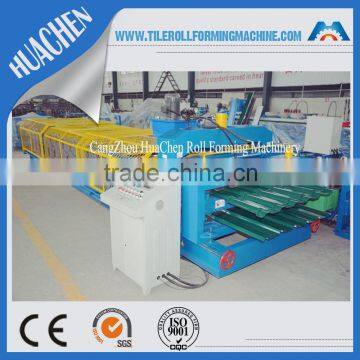 Euro Standard Double Decker Arc Bias Roof Glazed Tile Machine