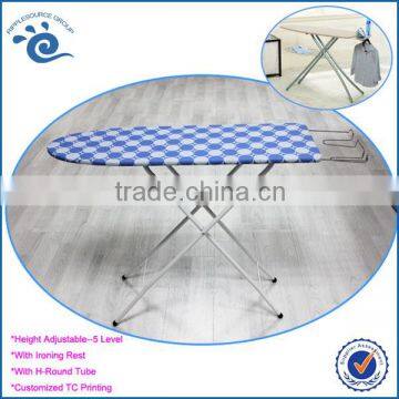 RS43B004 Heigh Adjustable TC Cloth Covered Floor Standing Adjustable Ironing Board Wood