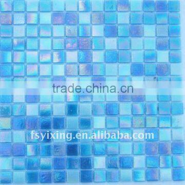 new design blue decorative glass hot melting mosaic tile for swimming pool