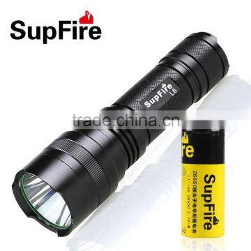 Supfire rechargeable 10w high power 720lm CREE T6 led power style flashlight with 1*26650 Battery