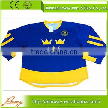 Sublimated print cheap custom european hockey jersey