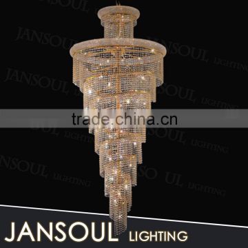 large china new lightings country style popular bronze conical crystal chain pendant lamp with CE and UL certificate