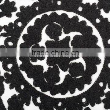 Round Suzani Embroidered Cushion Cover Indian Pillow Cover Decorative Boho Throw Pillows Pom Pom Outdoor Cushions photo-2