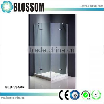 self-cleaning glass corner square shower enclosure frameless hinge shower door