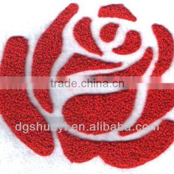 beautiful rose embroidery appliqued patch