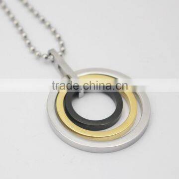 Fashion Women Jewelry Multi Circles Stainless Steel Pendant Necklace