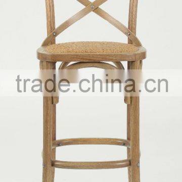 Antique Wooden Armless Bistro Counter Stool/ High Chair photo-2