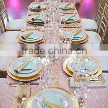 wholesale pink and gold sequin table runner for wedding                        
                                                Quality Choice