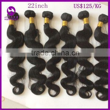 22inch Length Cheap NO-REMY HAIRS WEFT Natual Color Body Wave Texture for Brazil Market