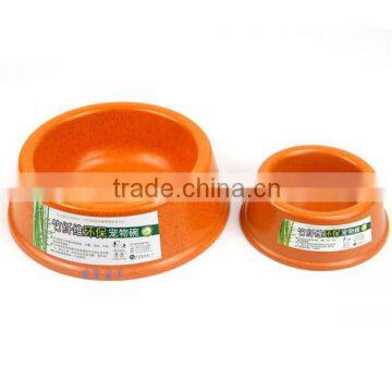 Environmental bamboo pets feeder bowl orange color