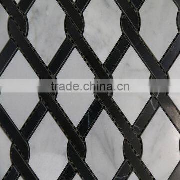 black and white marble mosaic floor tile