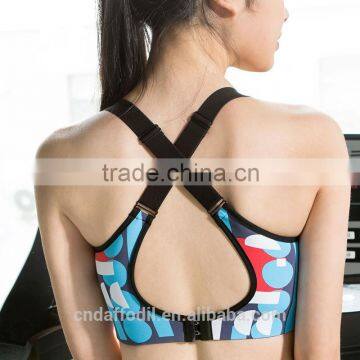 New custom hot sexy fashion yoga ladies sublimation printed fitness sports bra