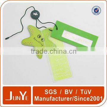 custom lovely cartoon folding hang tag for garments