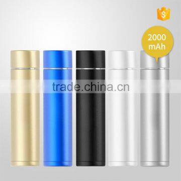 High quality Aluminum 2000mah round power bank with private label 2600mah with high quality portable mobile mini power bank