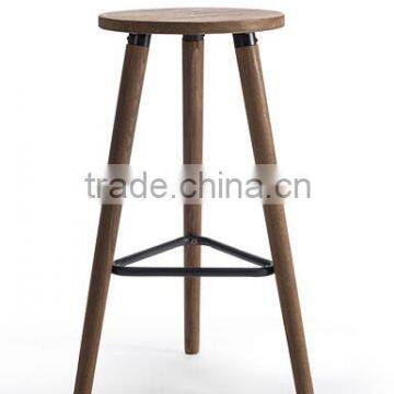 First Touch Toona Solid Wood Bar Stool,Wooden Bar Chair