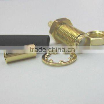 SMA female, bulkhead, crimp for RG316/RG174 coaxial cable