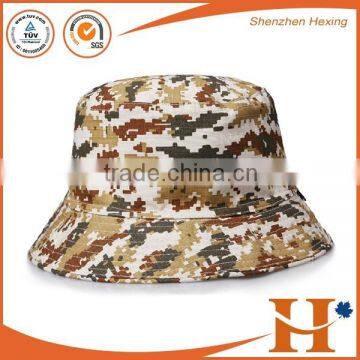 2016 Hot selling custom bucket hat 100% cotton camo caps wholesale