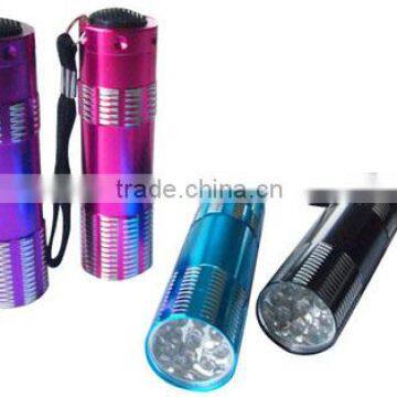 TE012 2015 High Quality new design Aluminum 9LED torch with lanyard