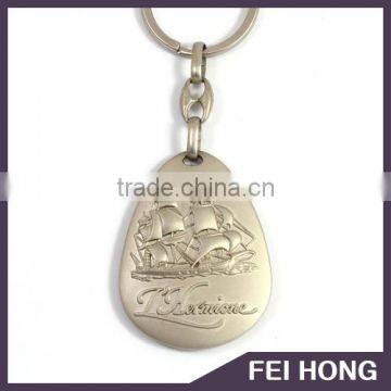 OEM personalized zinc alloy 3D embossed keyring