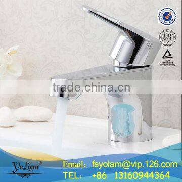Flat, deck mounted and metered faucet tube