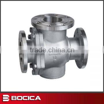 high temperature flange end three way dn40 ball valve