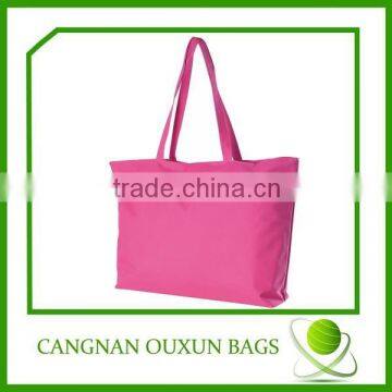 logo printed pink custom printed cotton bags