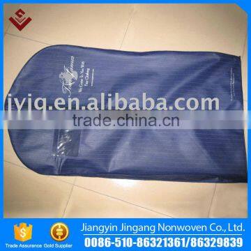 Button Closure Aqueous Coating Recyclable Stand Up Pouch Plastic PVC PP Non Woven Garment Bag for Gift