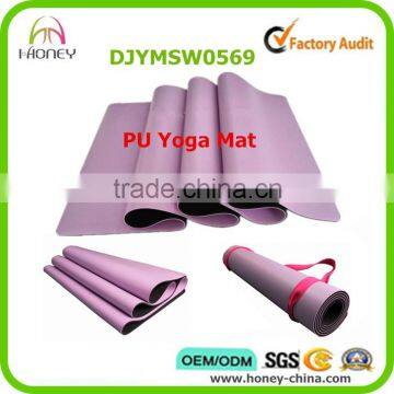 Natural rubber with pu leather yoga mat