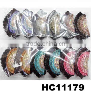 wholesale fashion colorful stone salon plastic hair clips in stock