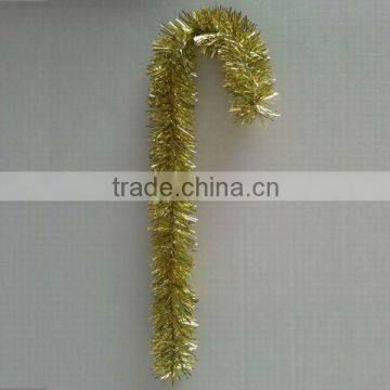 24 Inch Long Foil Gold Christmas Tree Hanging Wire Tinsel Candy Cane