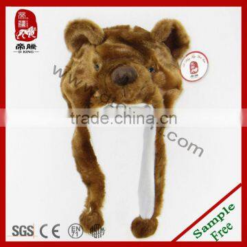 Plush brown bear hat